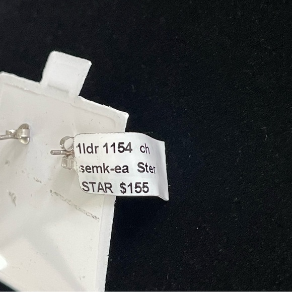 Sterling silver 925 with Cabachon Chalcedony earrings - Picture 6 of 9